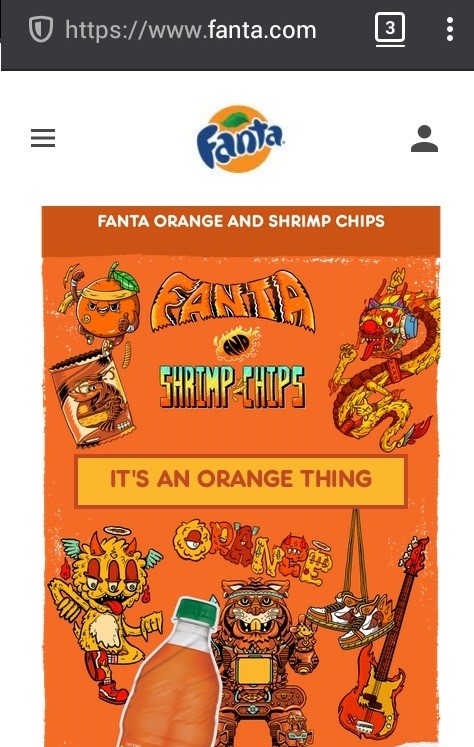 وب‌سایت رسمی فانتا با رنگ اصلی نارنجی